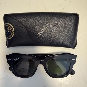 Ray-Ban Black State Street Polarized Sunglasses with Case